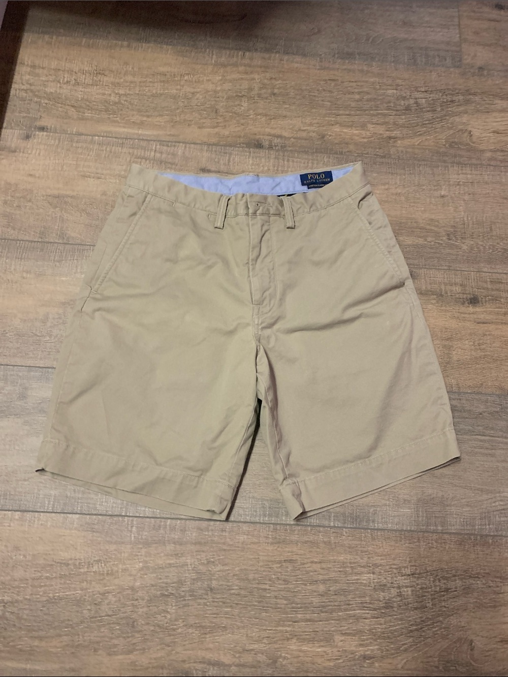 Polo by Ralph Lauren Beige Flat-Front Cotton Shorts